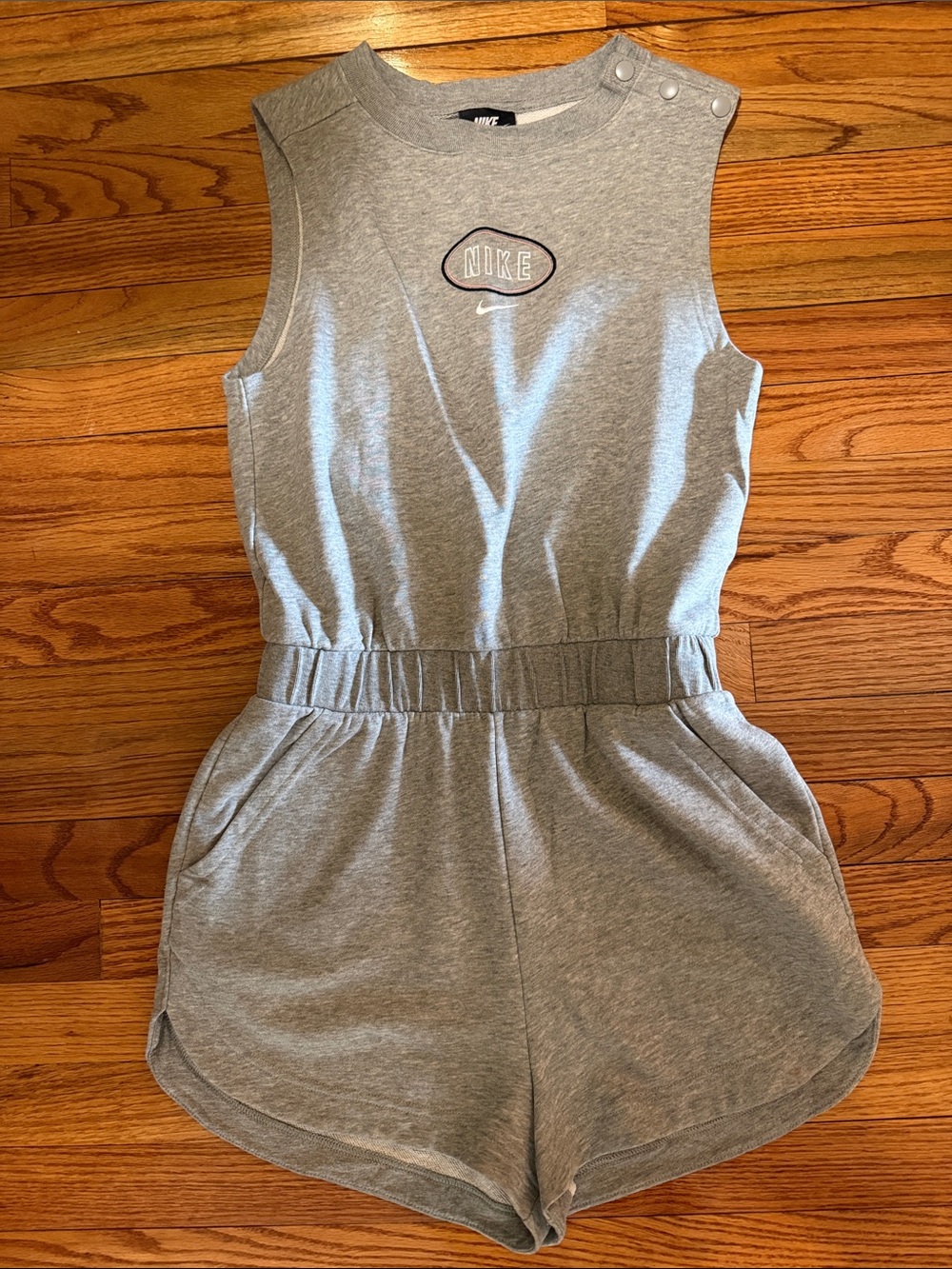Nike Heather Gray Sleeveless Romper with Elastic Waist